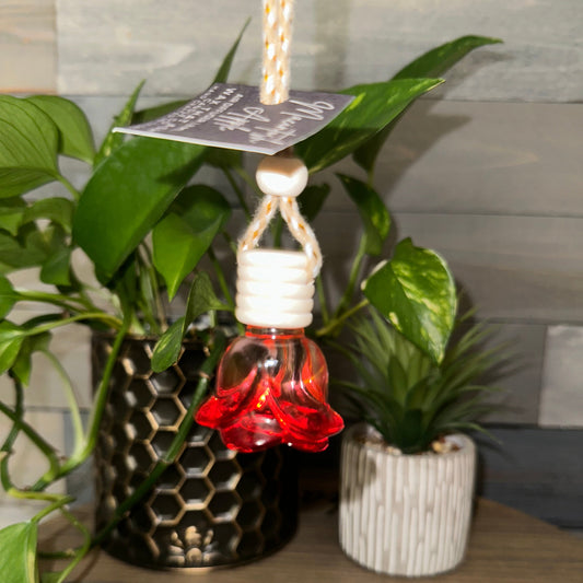 Scented Car Air Freshener | Rose Shaped Hanging Car Air Diffuser